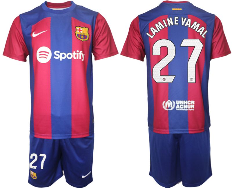 Men 2023-2024 Club Barcelona home red #27 Soccer Jersey